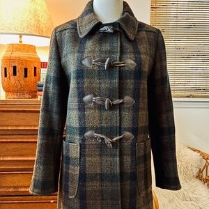 A.P.C. Vintage Tartan Duffle Coat Toggle Wool Sz 40